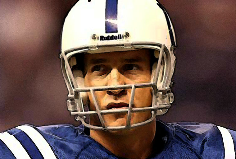 Peyton Manning Watercolor Portrait